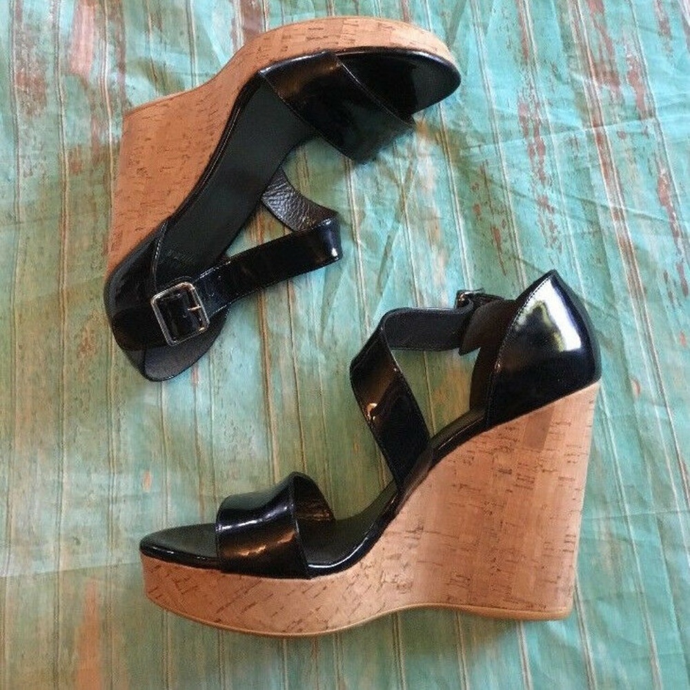 Stuart Weitzman Oneliner Patent Wedge Sandal - image 2